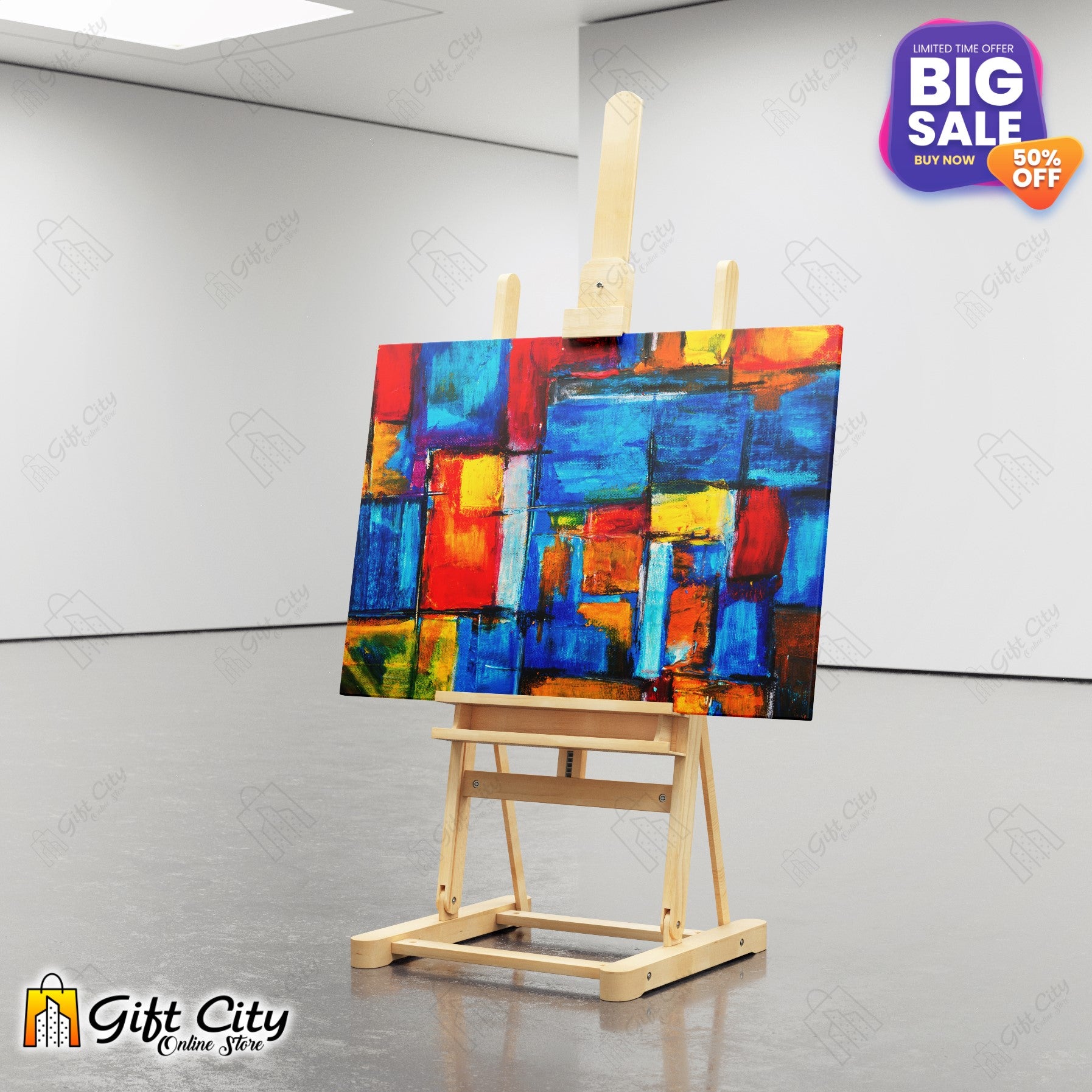 Square Abstract Art Canvas Painting