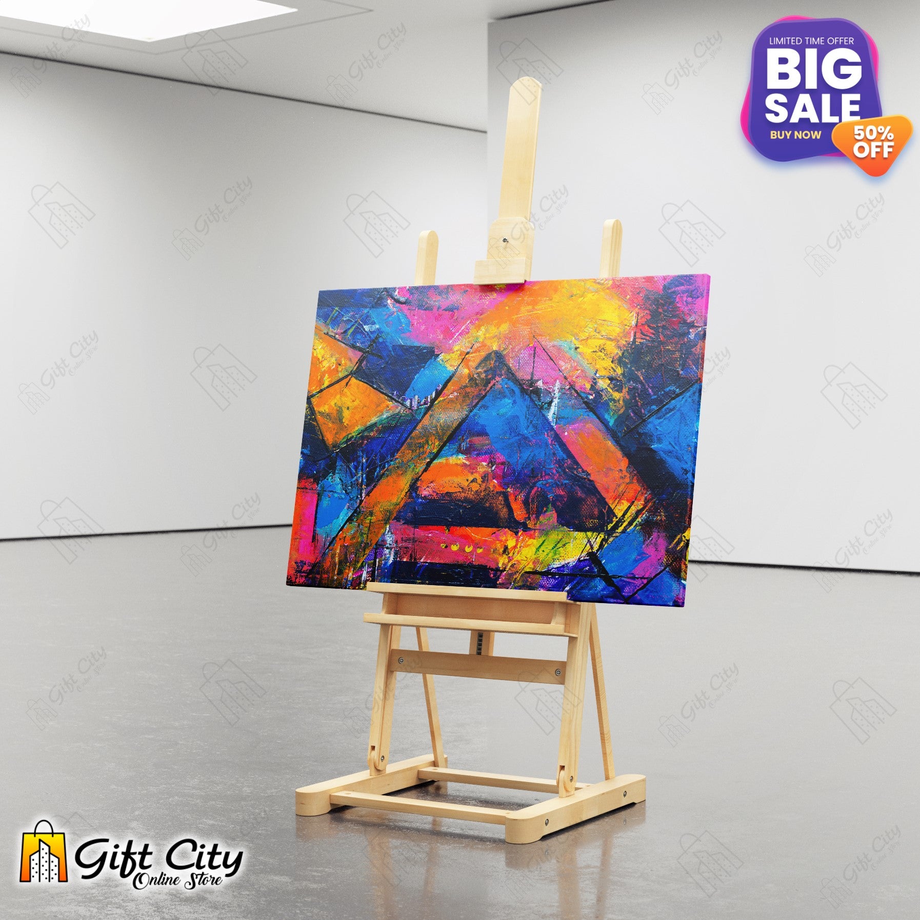 Abstract Doodle Art Canvas Painting