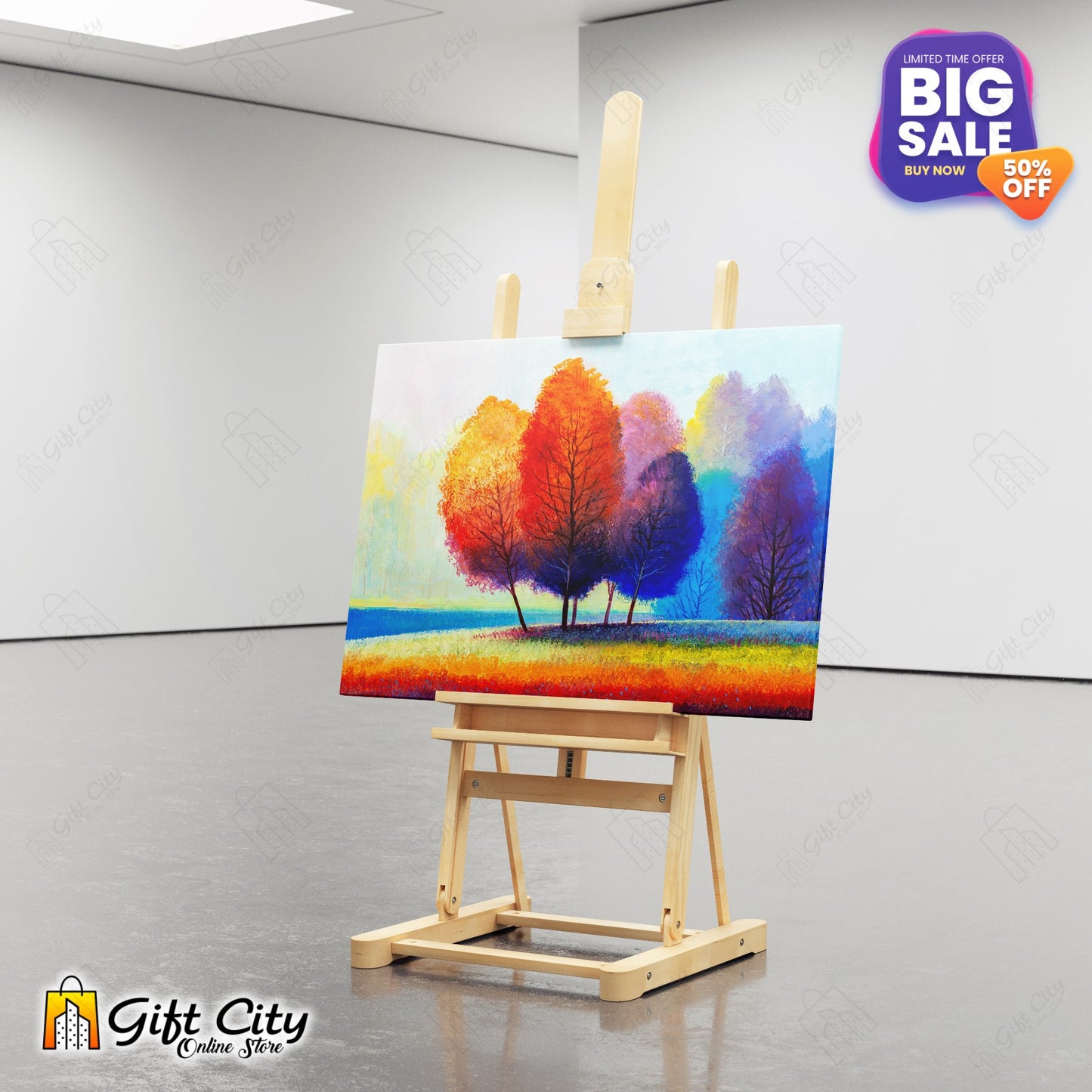 Summer illustration Abstract Art Canvas Painting - Gift City