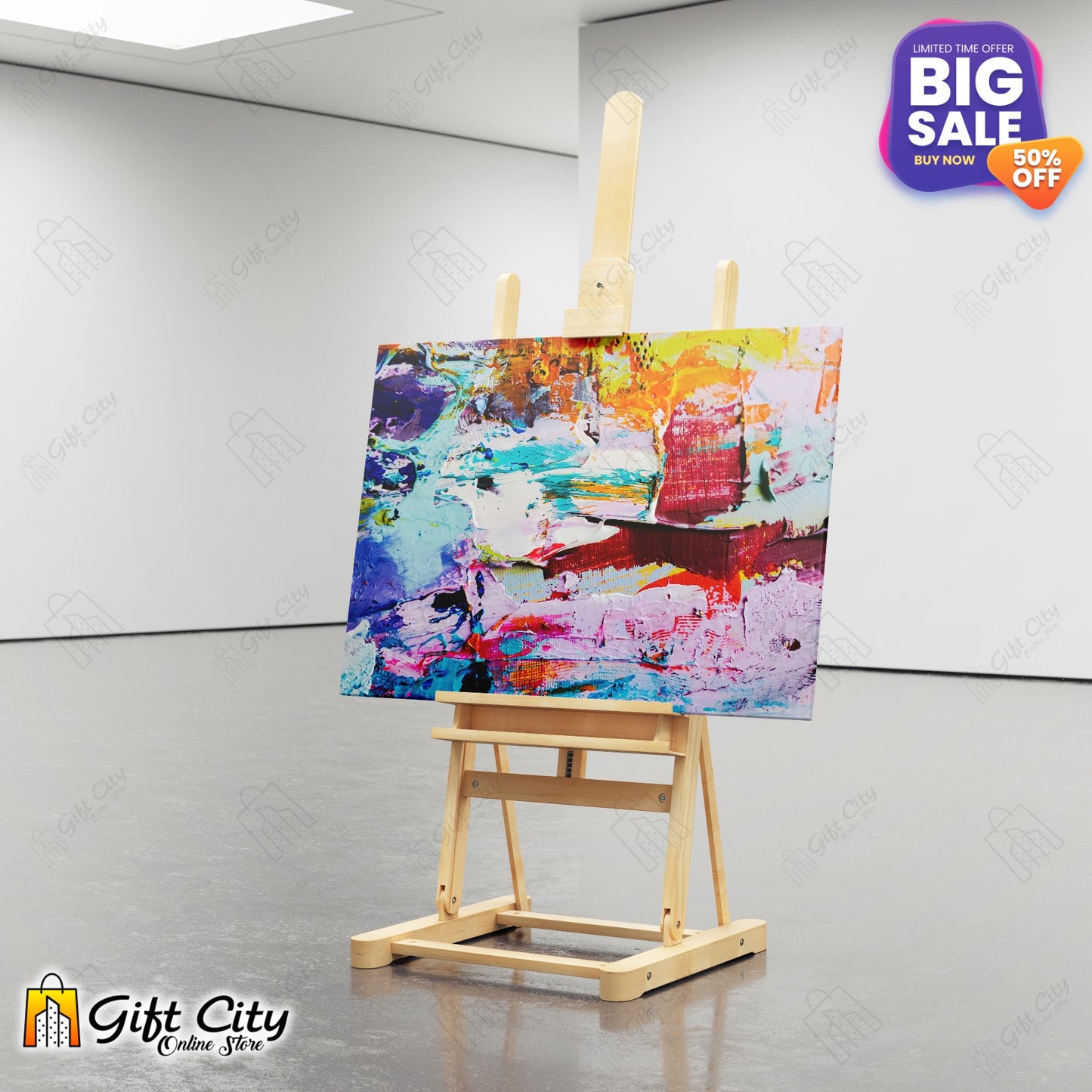 Messy Abstract Paint Canvas Painting