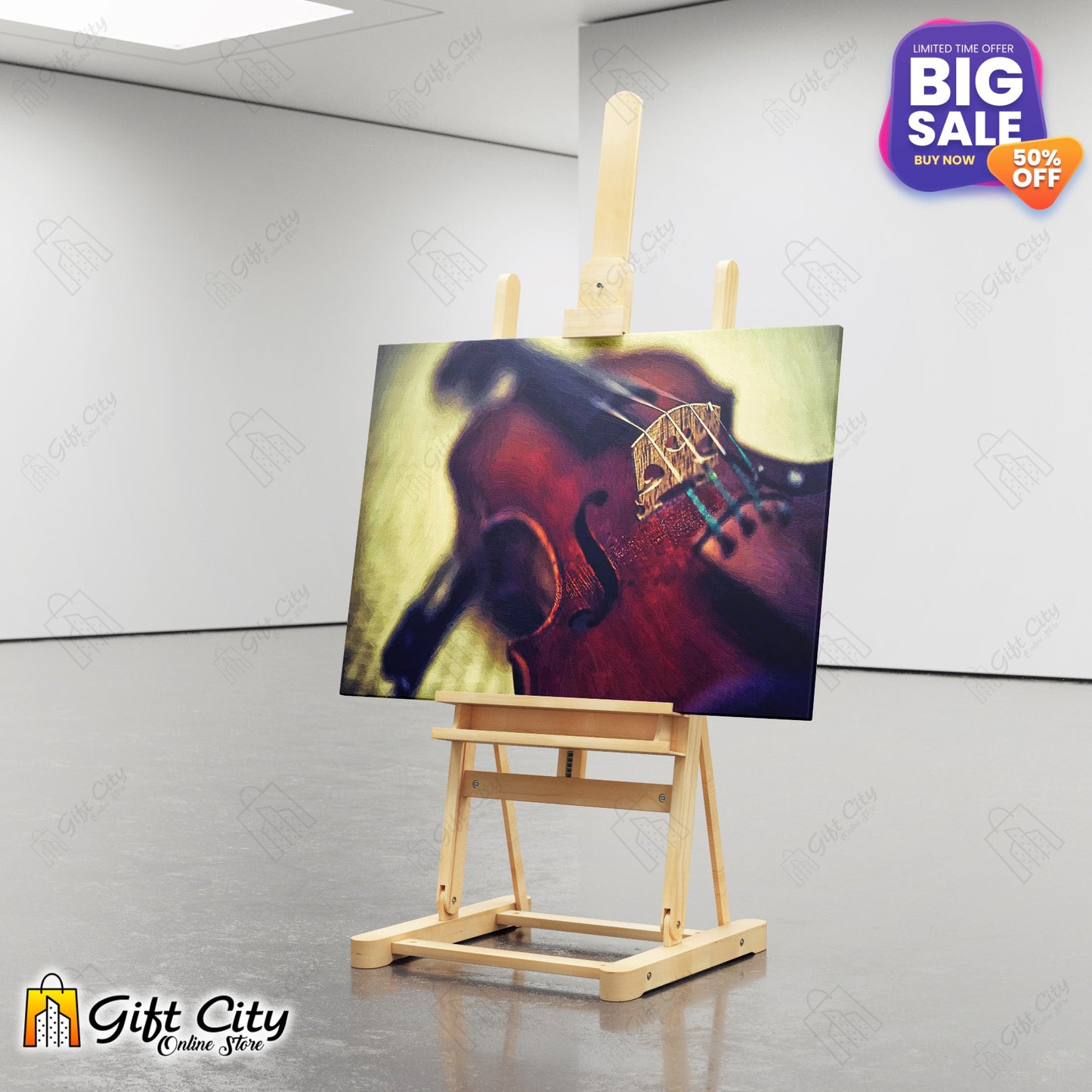 Violin on Canvas Painting