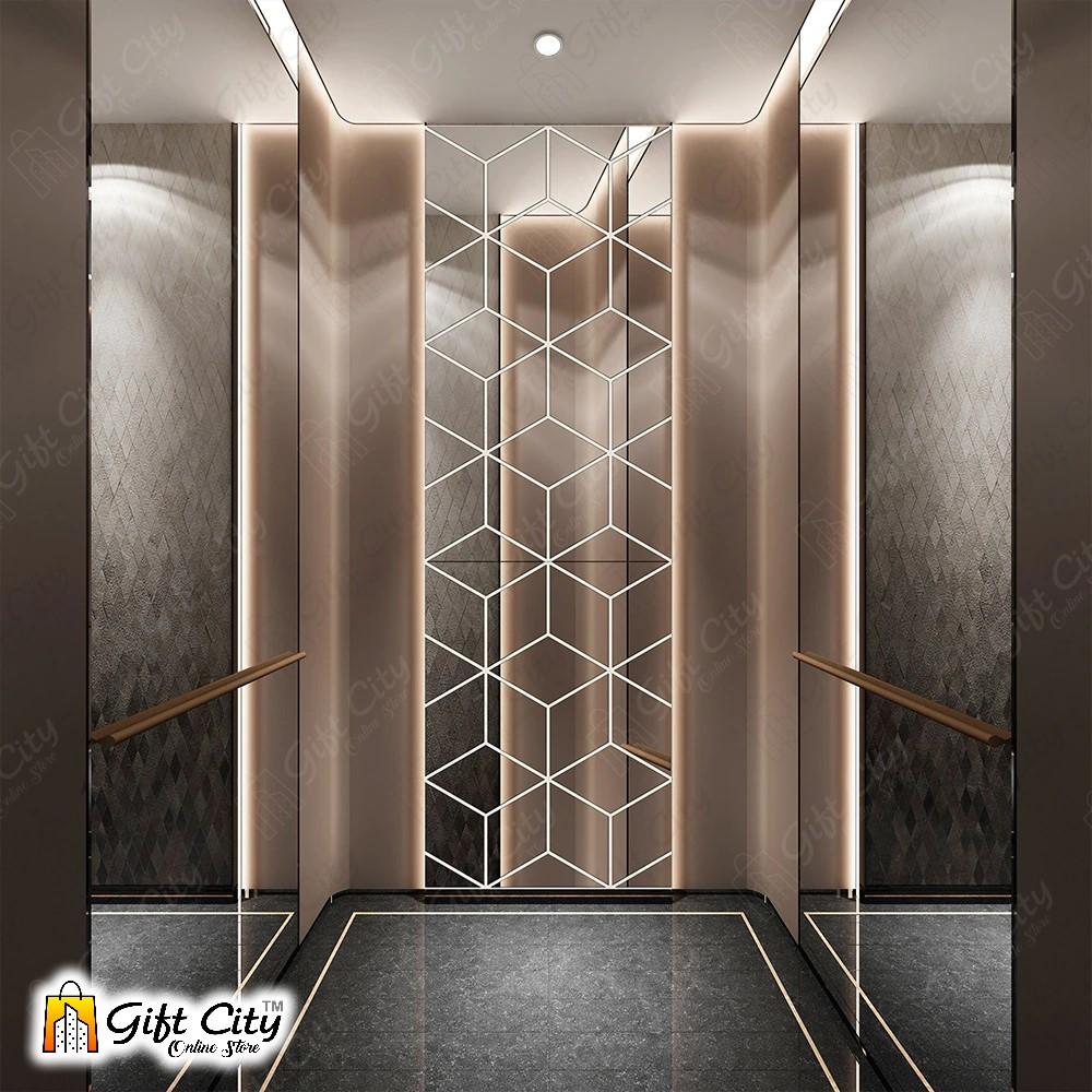 3D Rhombus Triangle Golden Acrylic Mirror Wall Art Stickers - Gift City - Gift City Online Store