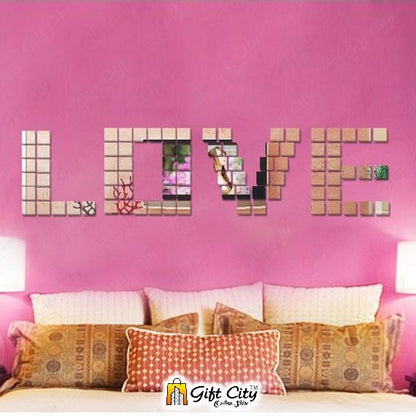 3D Square Acrylic Mirror Wall Art Stickers 