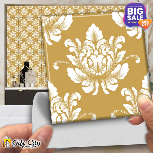 Golden Pattern Design Wall Decorative Self Adhesive Tile Stickers