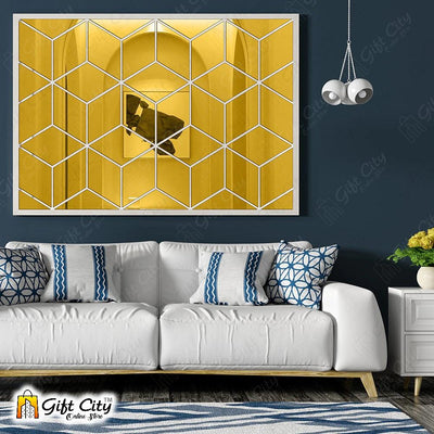 3D Rhombus Triangle Golden Acrylic Mirror Wall Art Stickers - Gift City - Gift City Online Store
