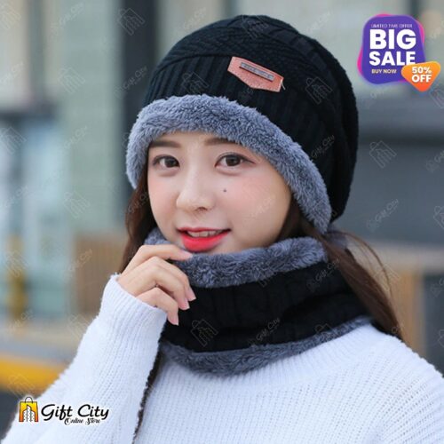 Winter Knitted Cap & Neck Warmer for Men / Women