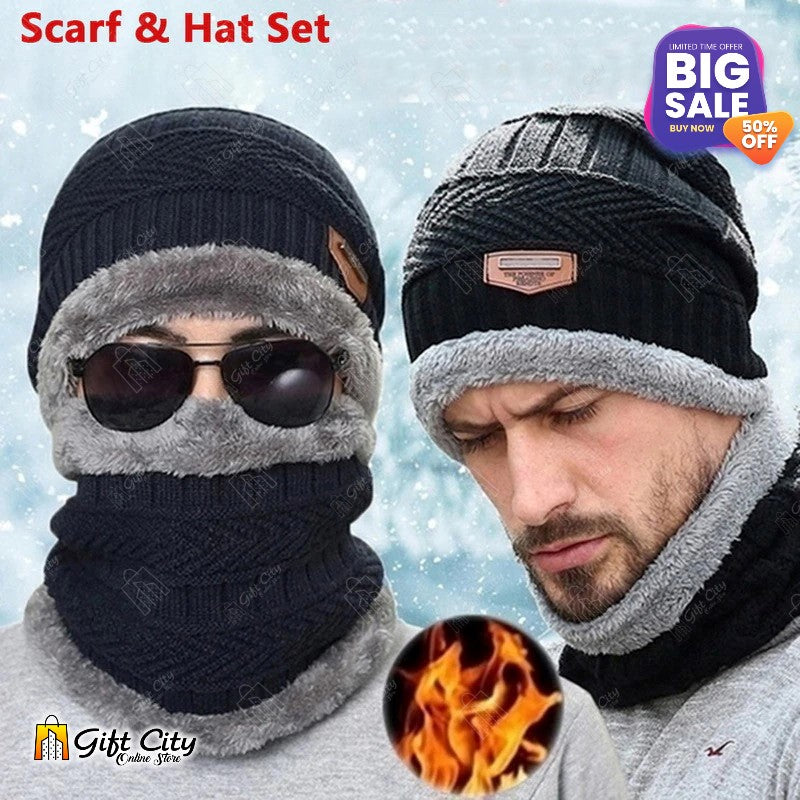 Winter Knitted Cap & Neck Warmer for Men / Women