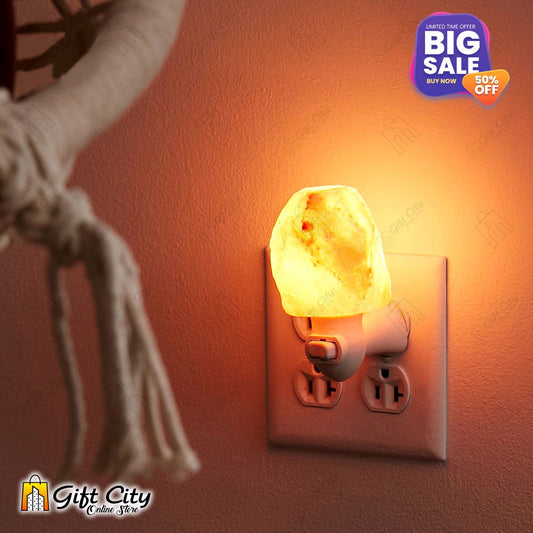 Hand Carved Natural Shape Himalayan Salt Night Light Mini Lamp - Gift City