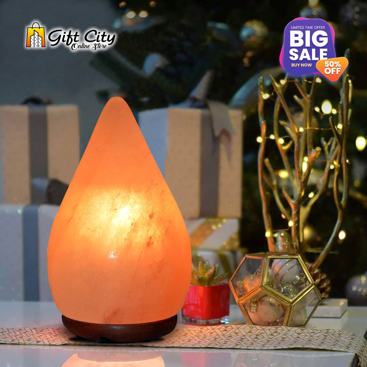 Himalayan Raindrop Shape Salt Lamp