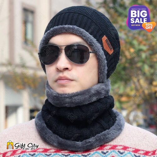 Winter Knitted Cap & Neck Warmer for Men / Women