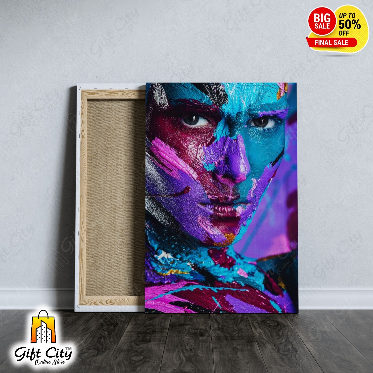 Man Face Digital Art Painting for Home Decor