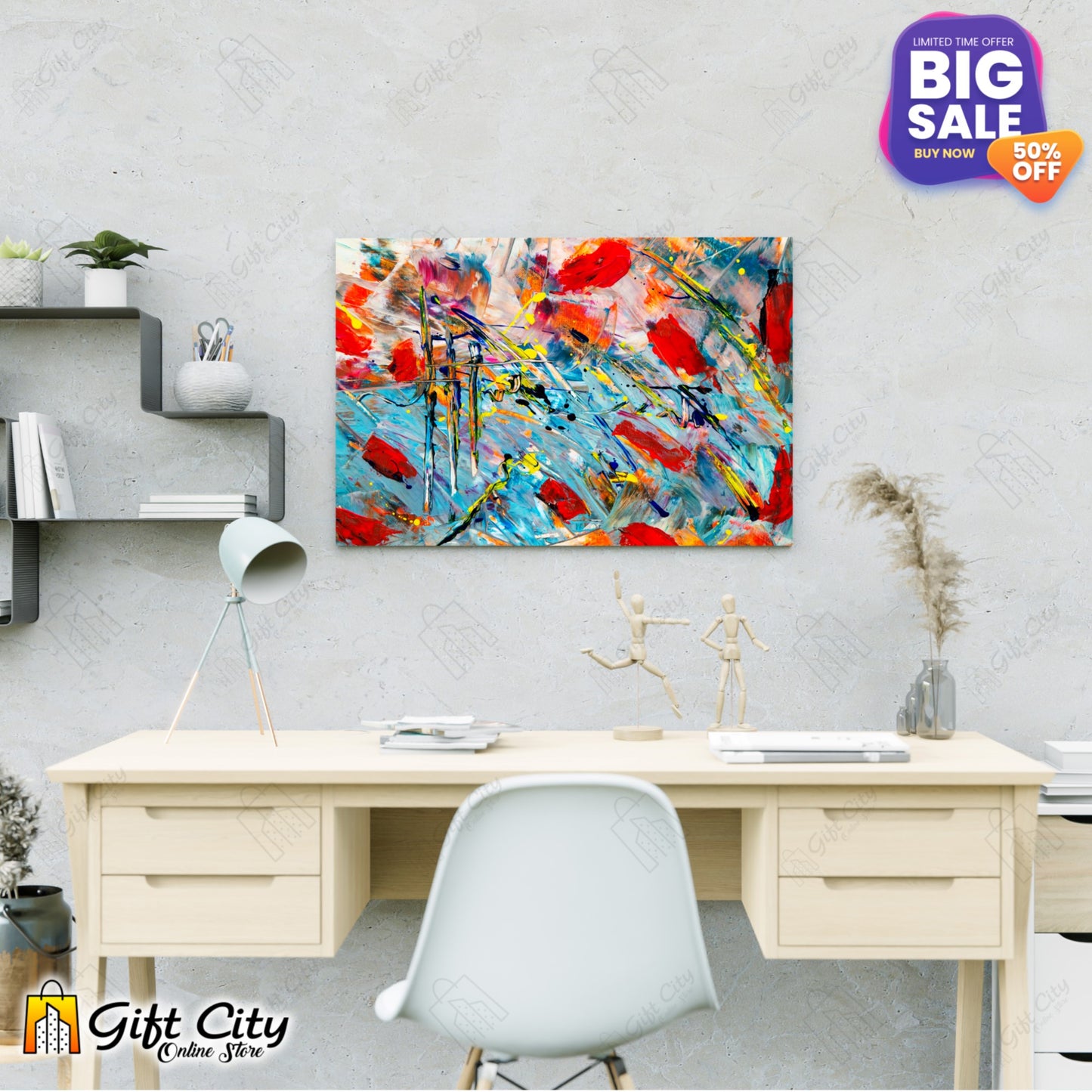 Multicolor Abstract Canvas Painting