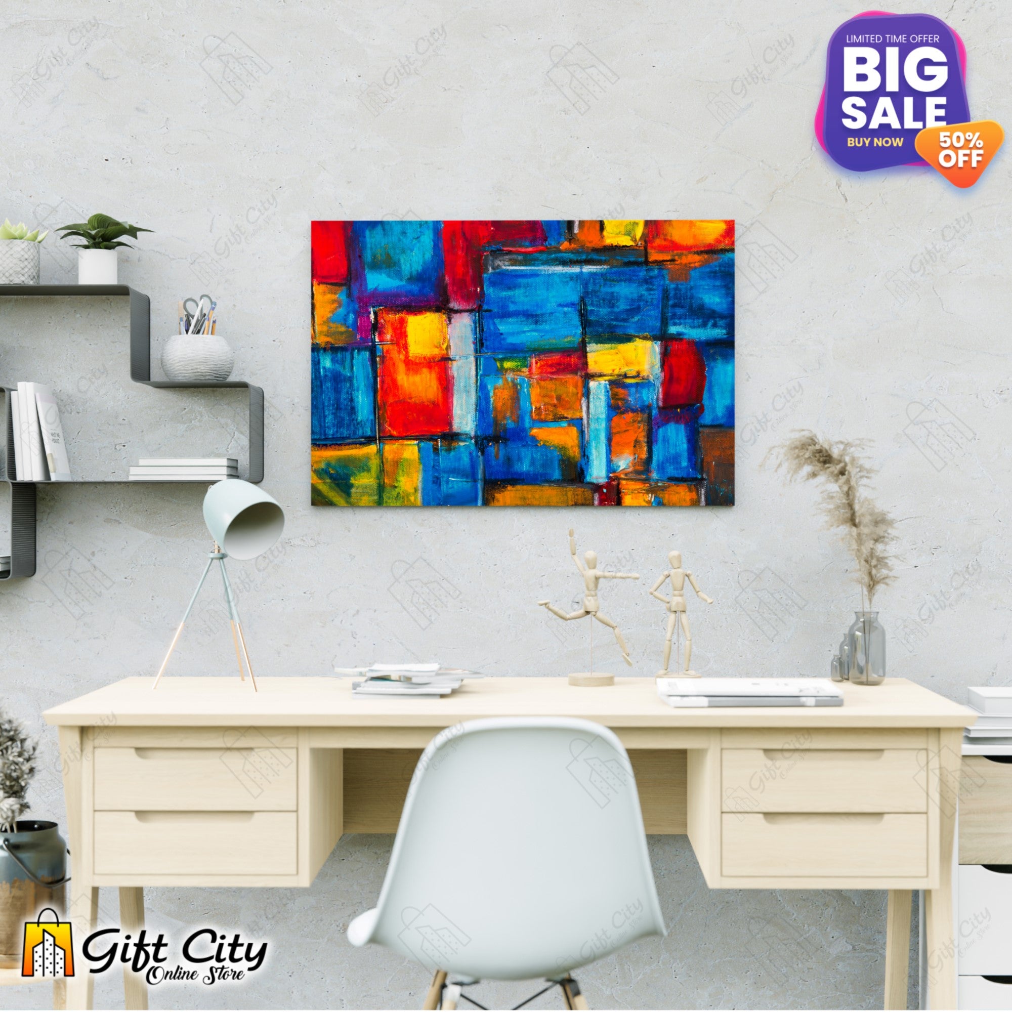 Square Abstract Art Canvas Painting