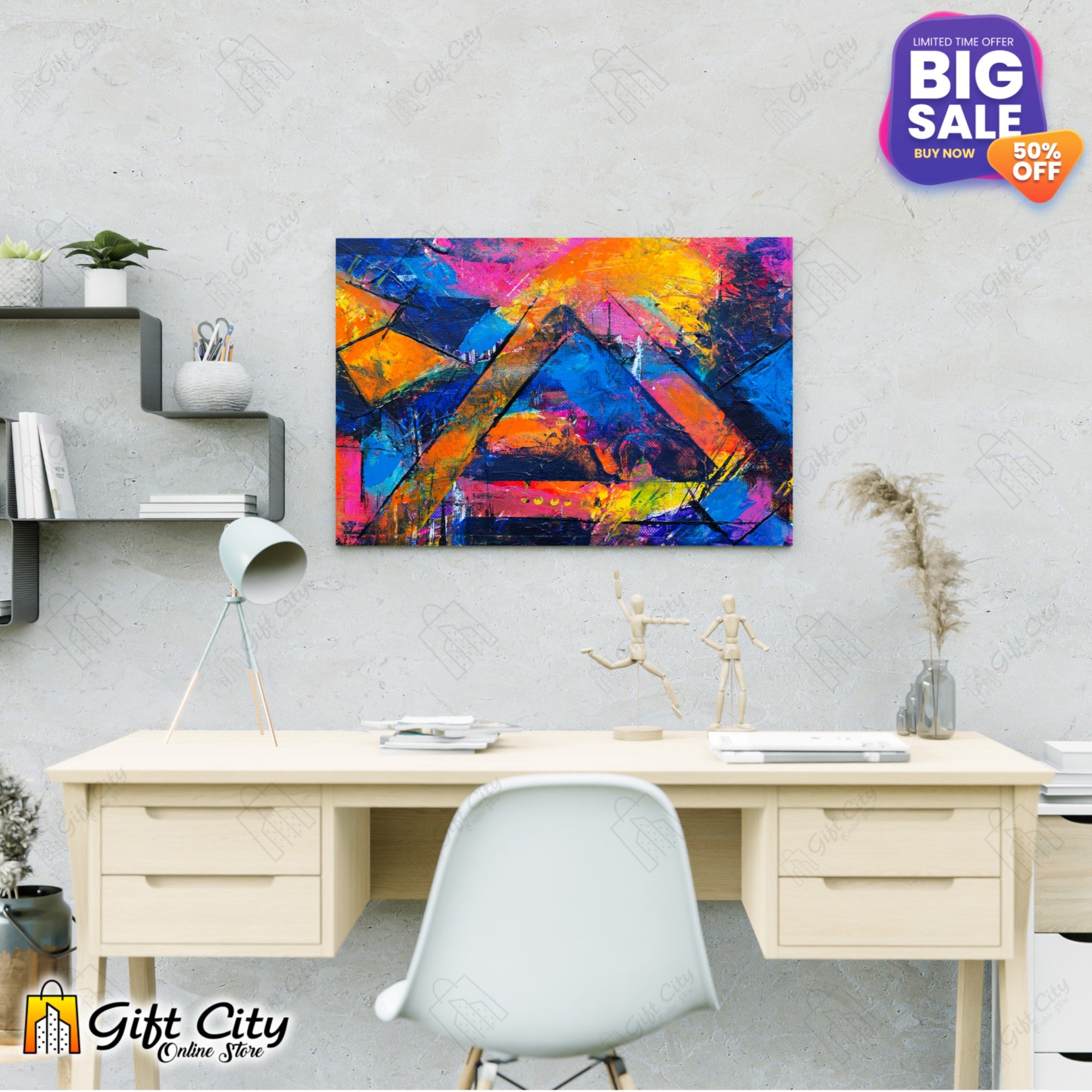 Abstract Doodle Art Canvas Painting