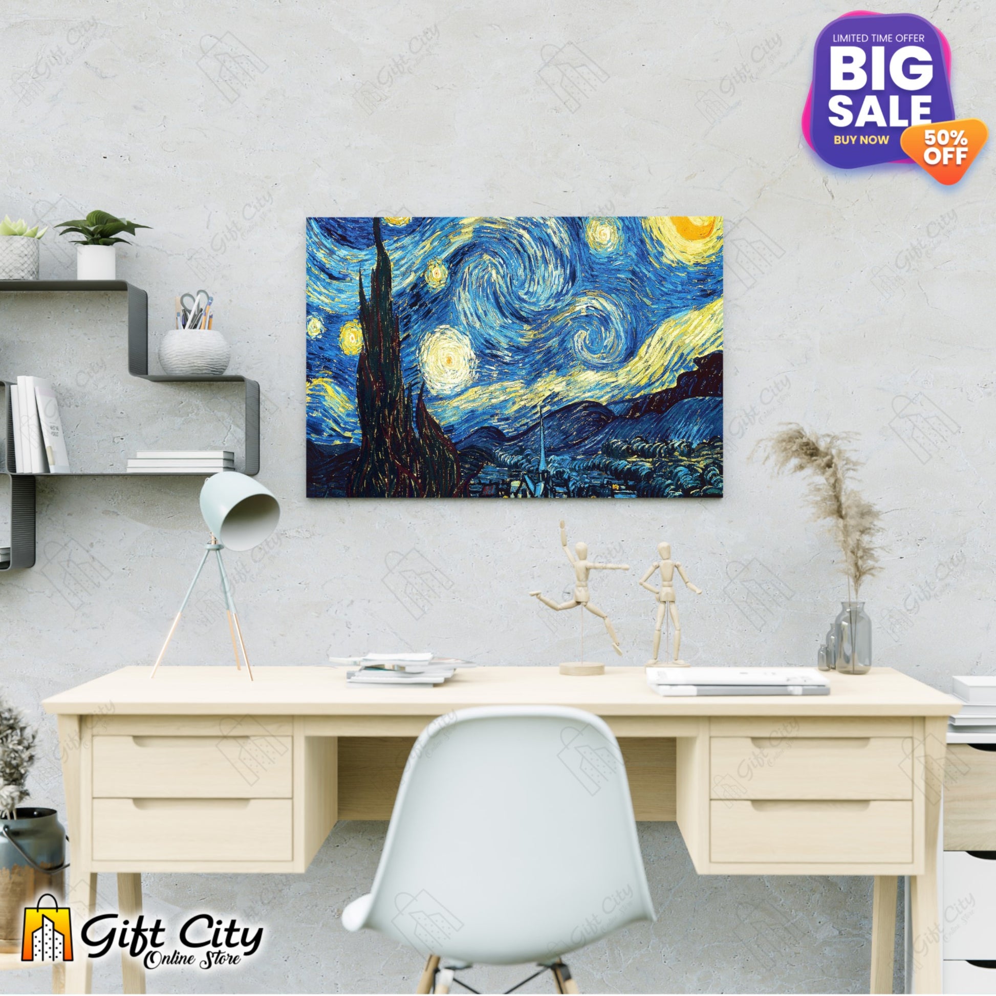 Starry Night Canvas Painting