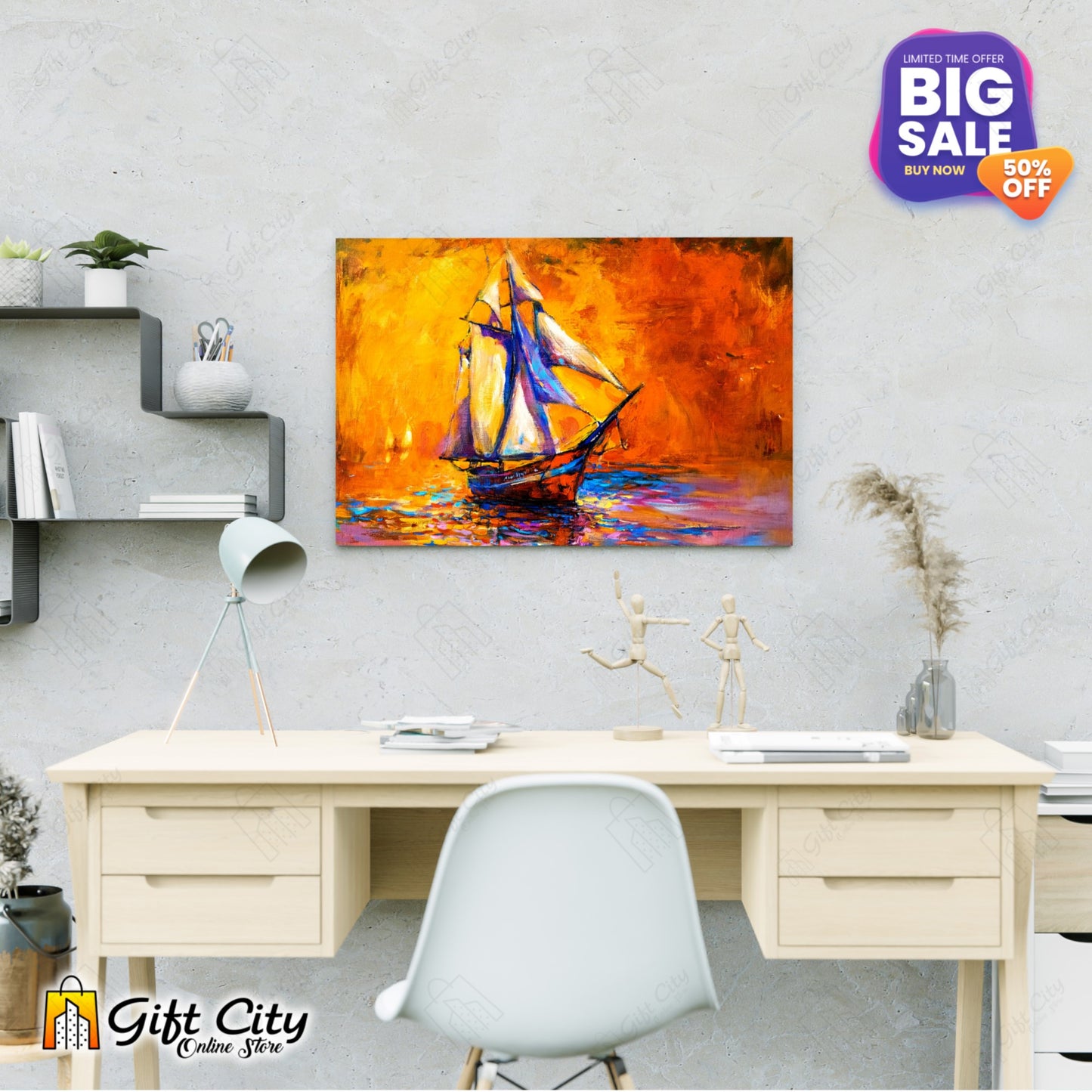 Beautiful Yacht Canvas Painting