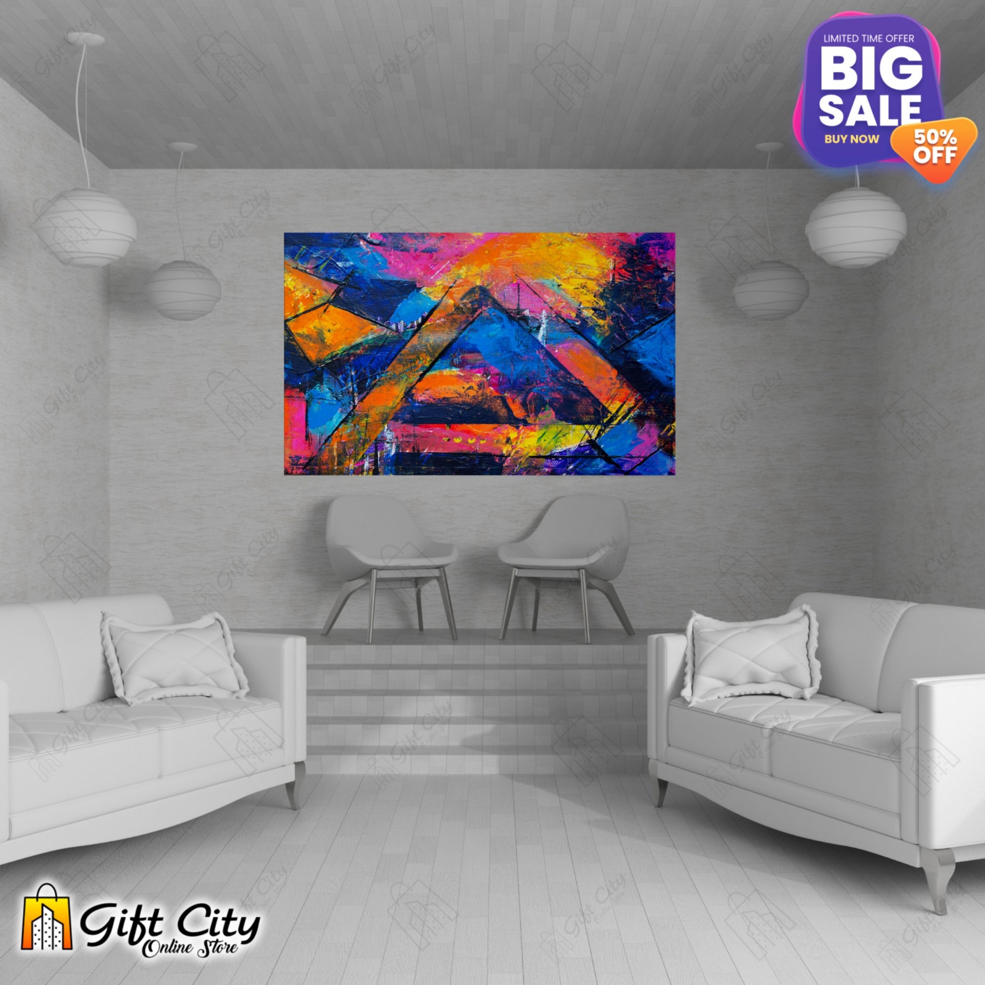 Abstract Doodle Art Canvas Painting