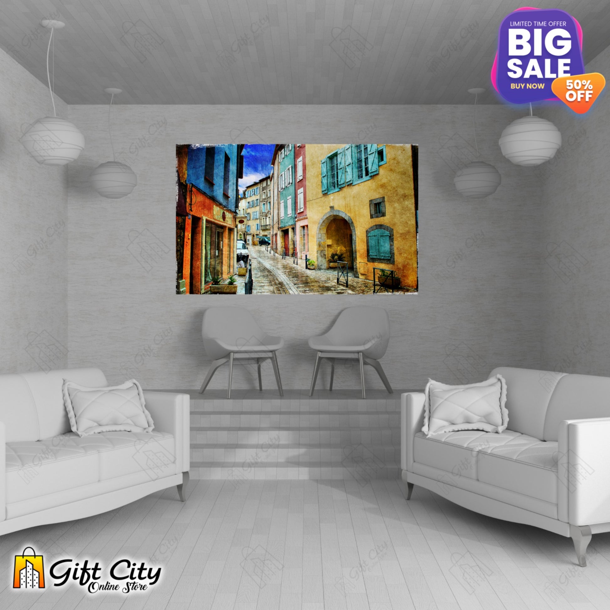 Street View Canvas Painting