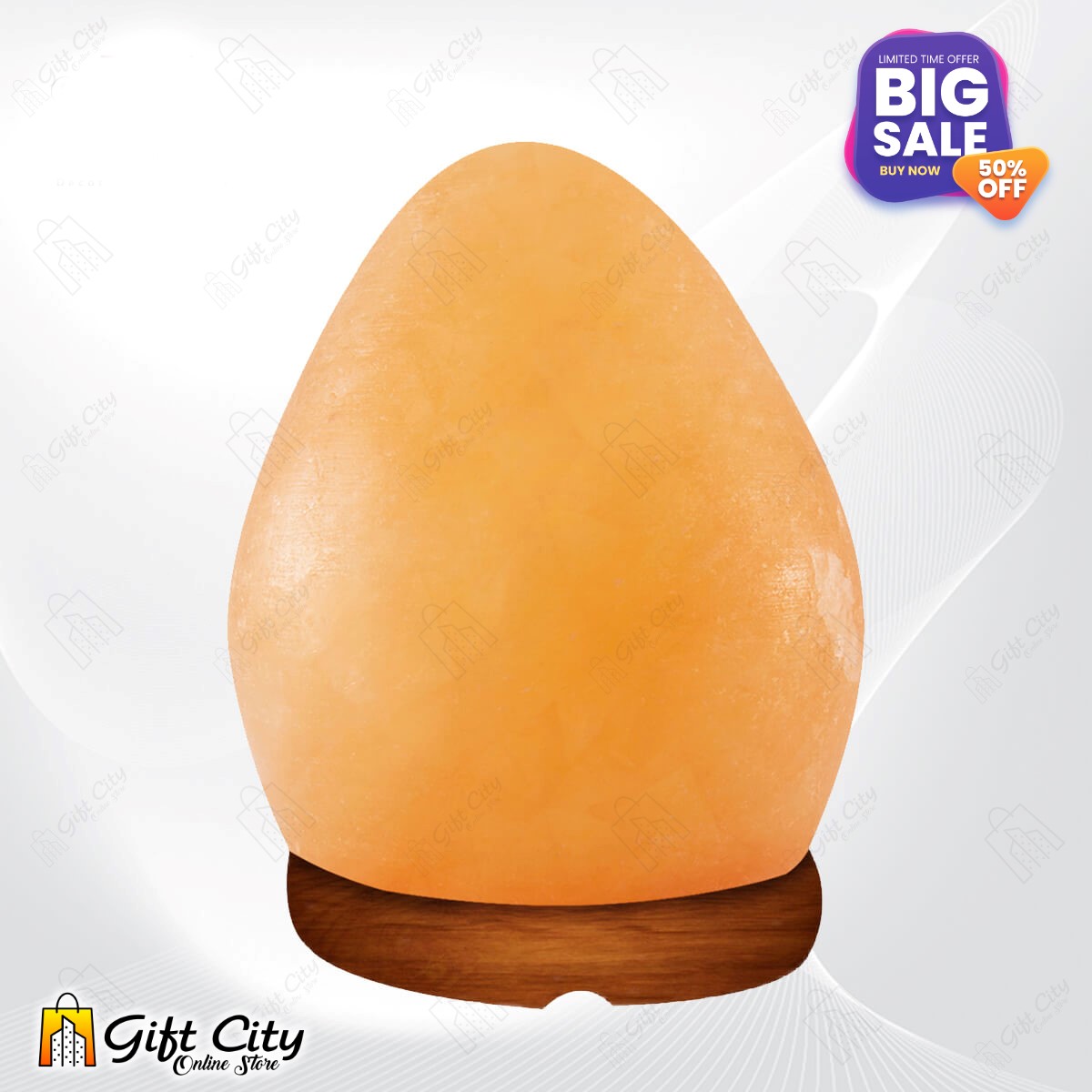 Egg Shape Crafted Salt Lamp