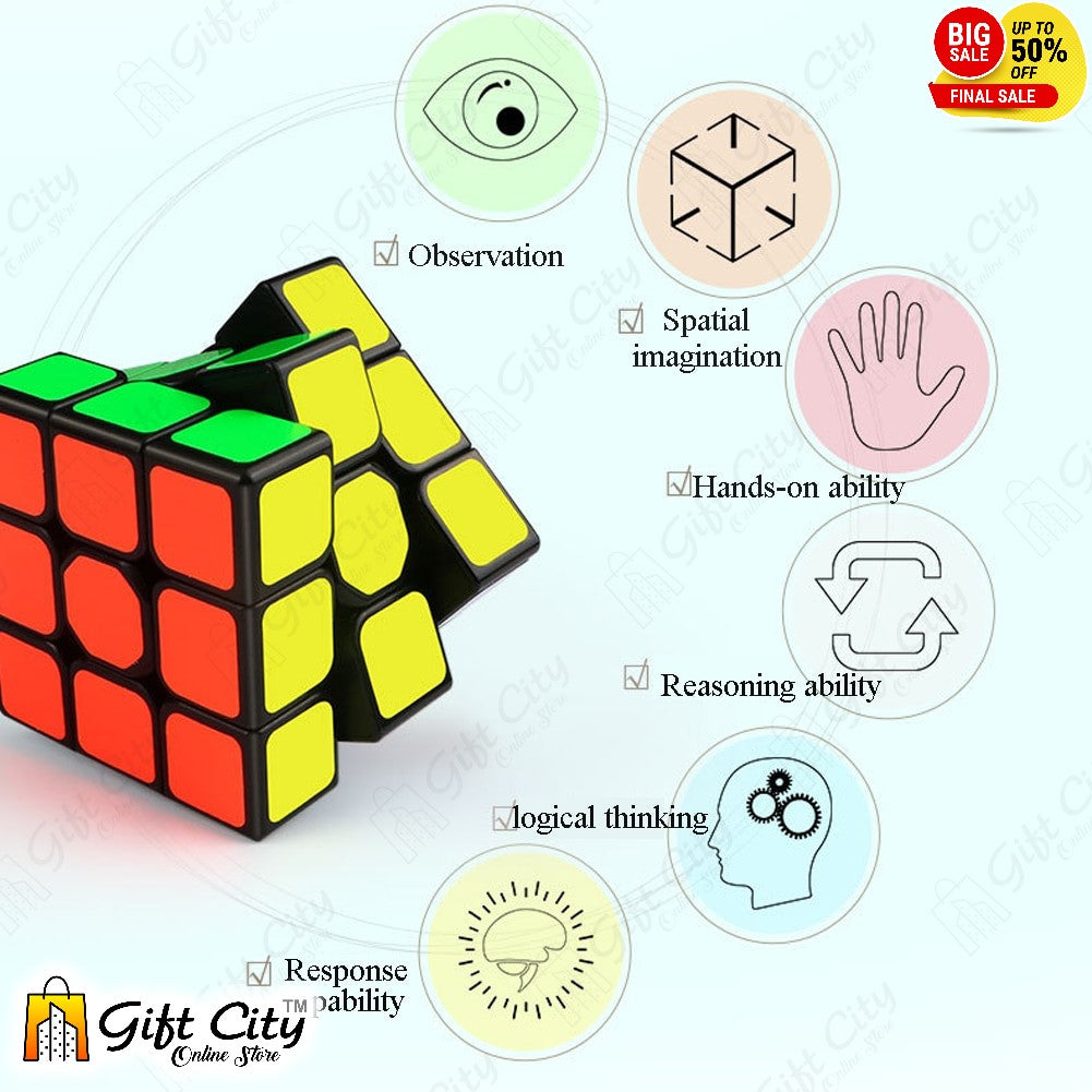 Fast Magic Speed Cube Smooth Educational Puzzle Toys