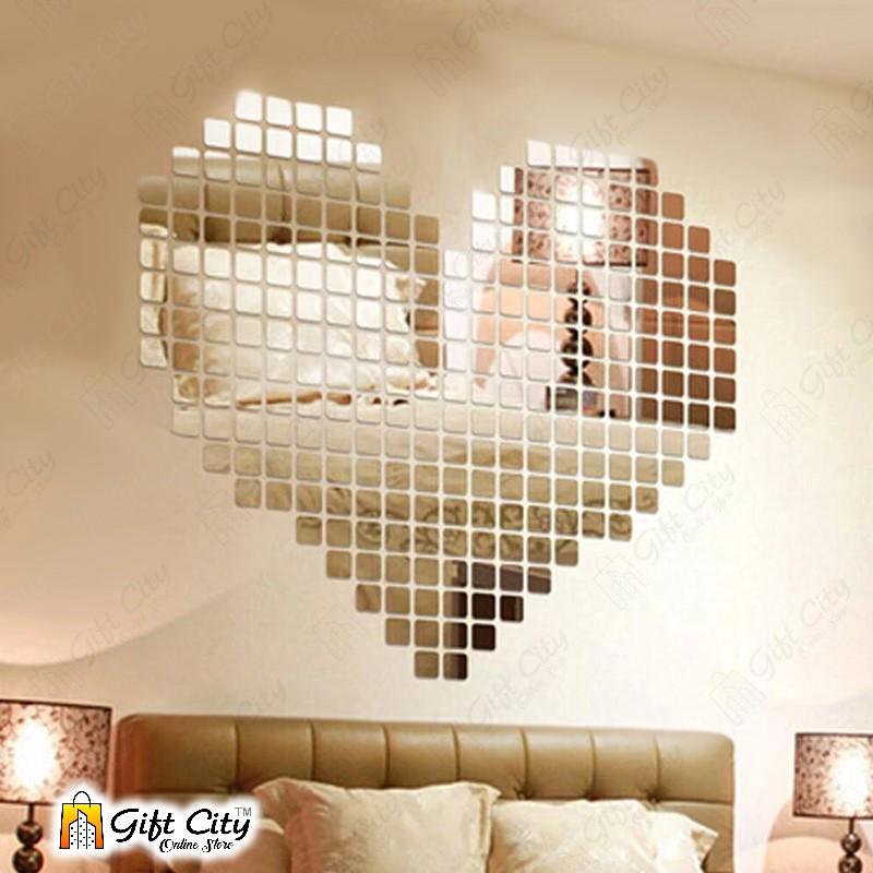 3D Square Acrylic Mirror Wall Art Stickers 