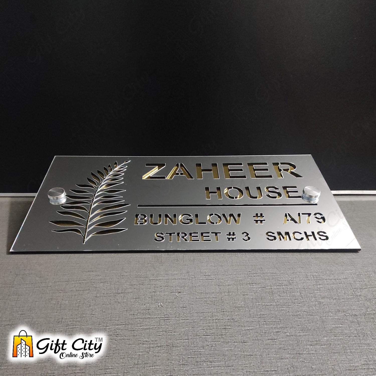 Customizable Acrylic House Name Plate for Home & Office 