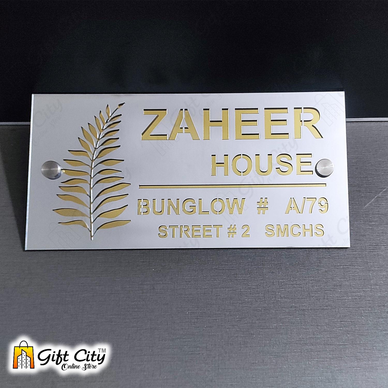 Customizable Acrylic House Name Plate for Home & Office 