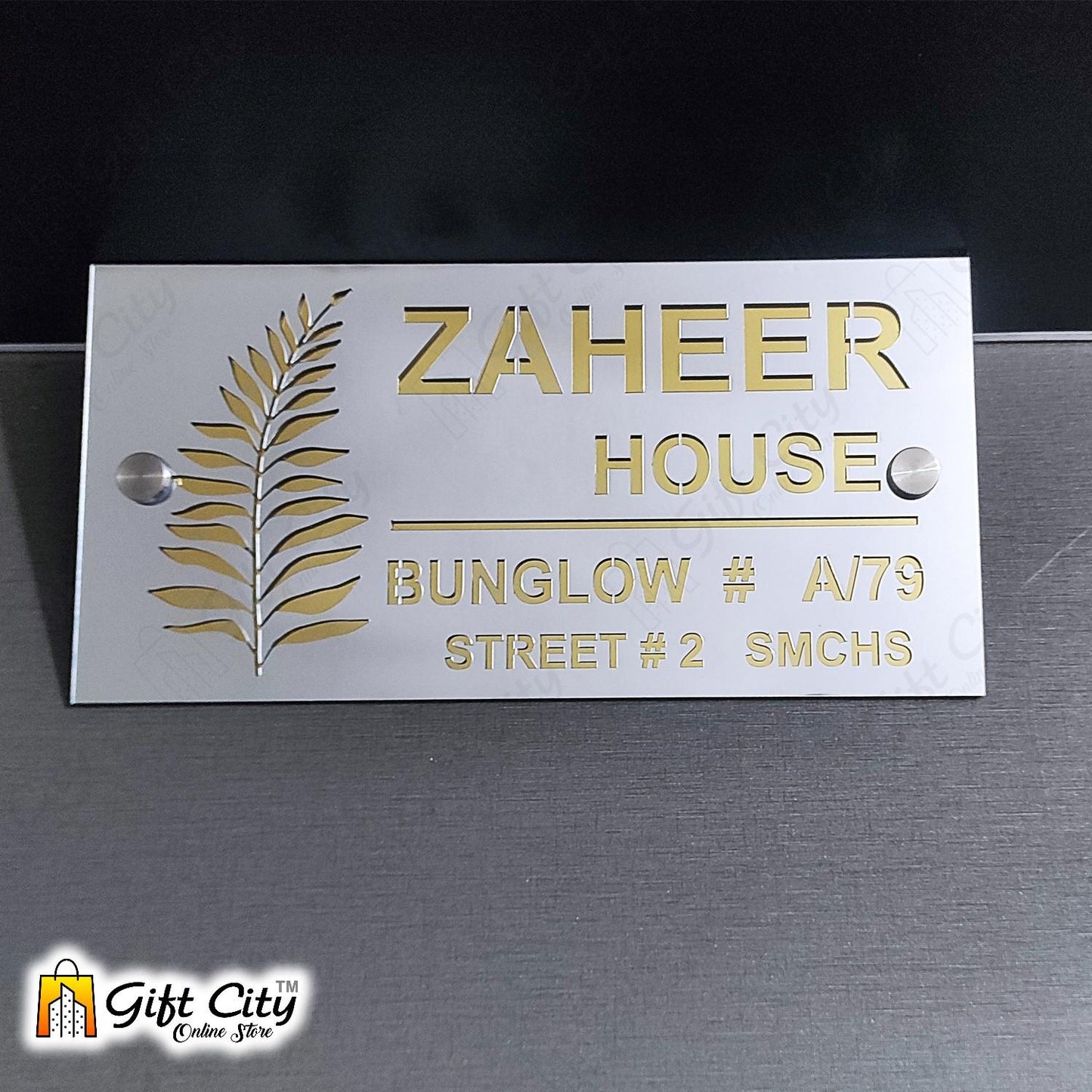 Customizable Acrylic House Name Plate for Home & Office 