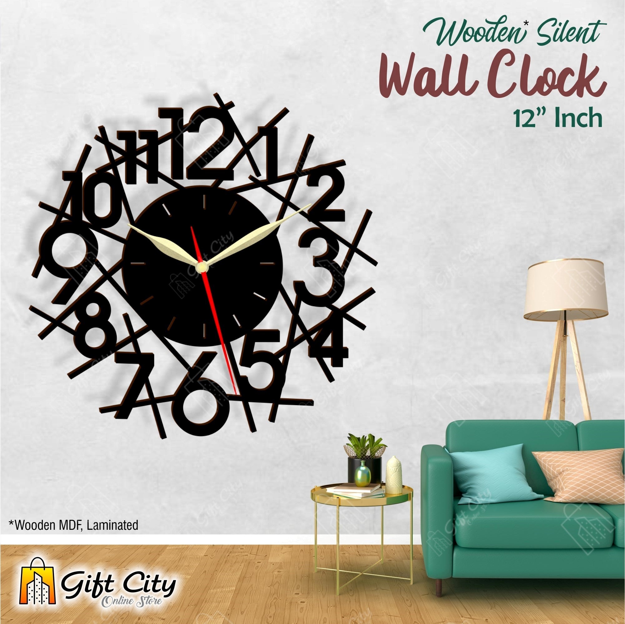 Unique Numbers 3D Silent Wall Clock