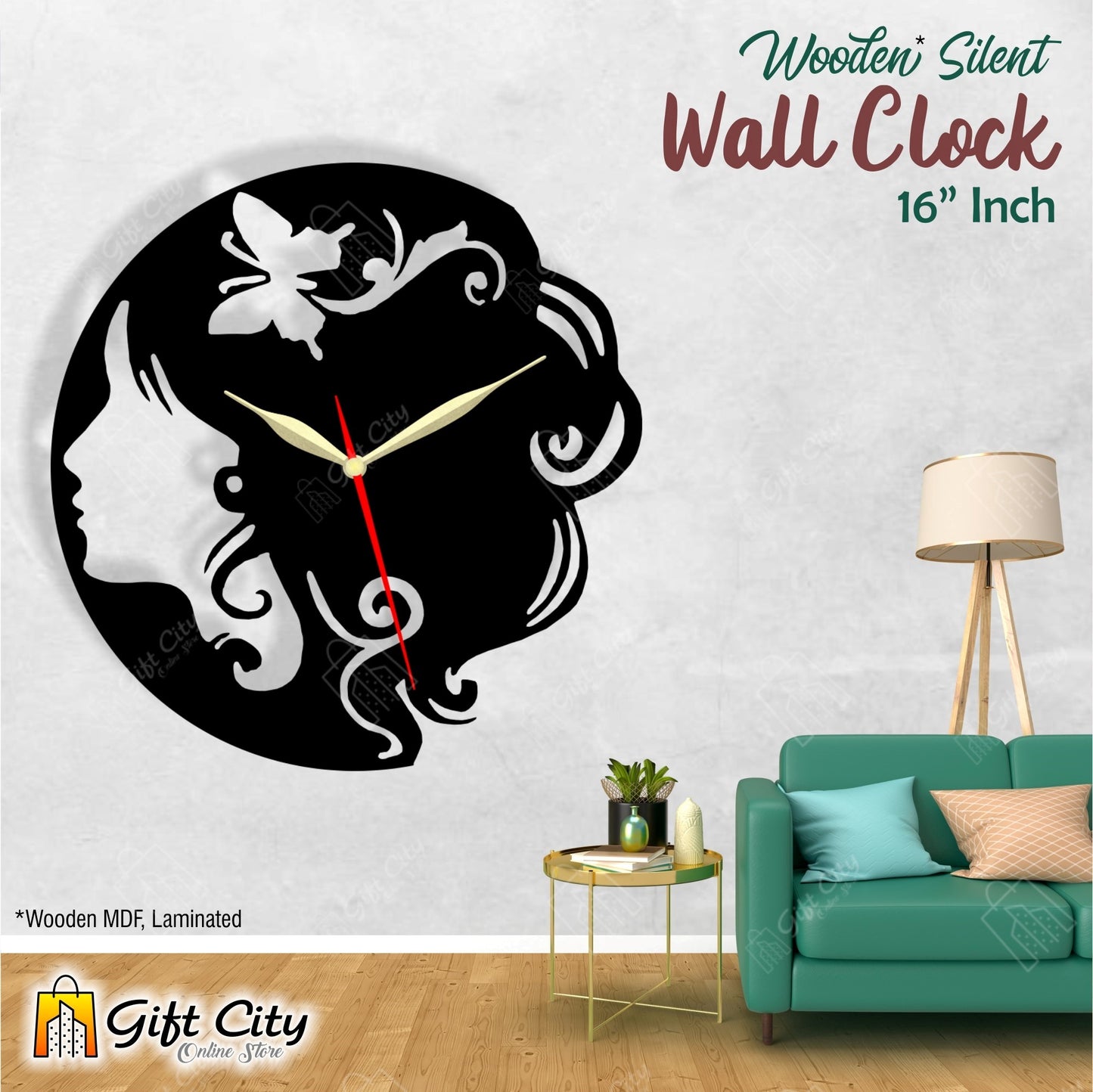 Women Hair Dresser 3D Silent Wall Clock