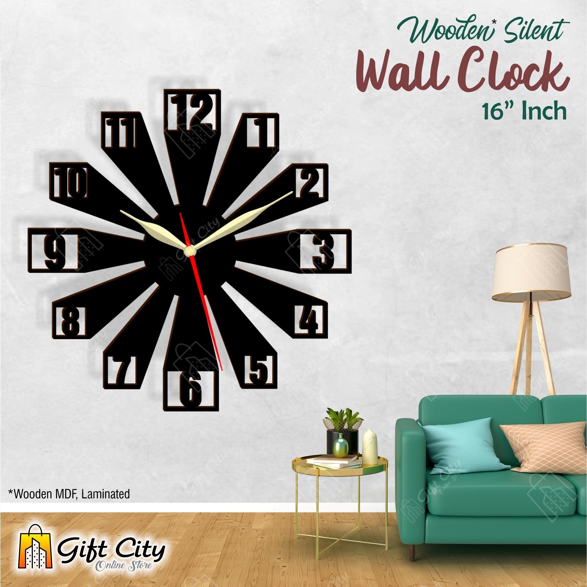 Numbering 3D Silent Wall Clock 