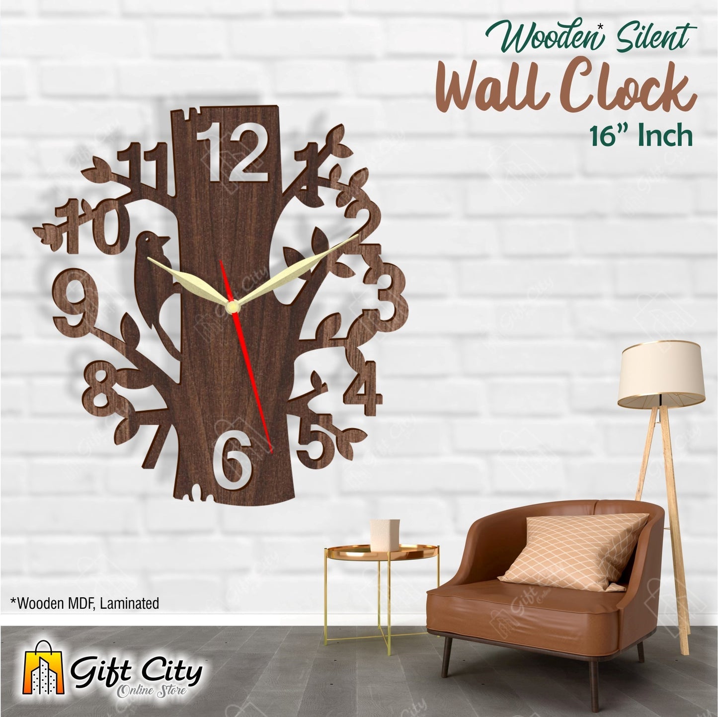 Woodpecker 3D Wall Clock