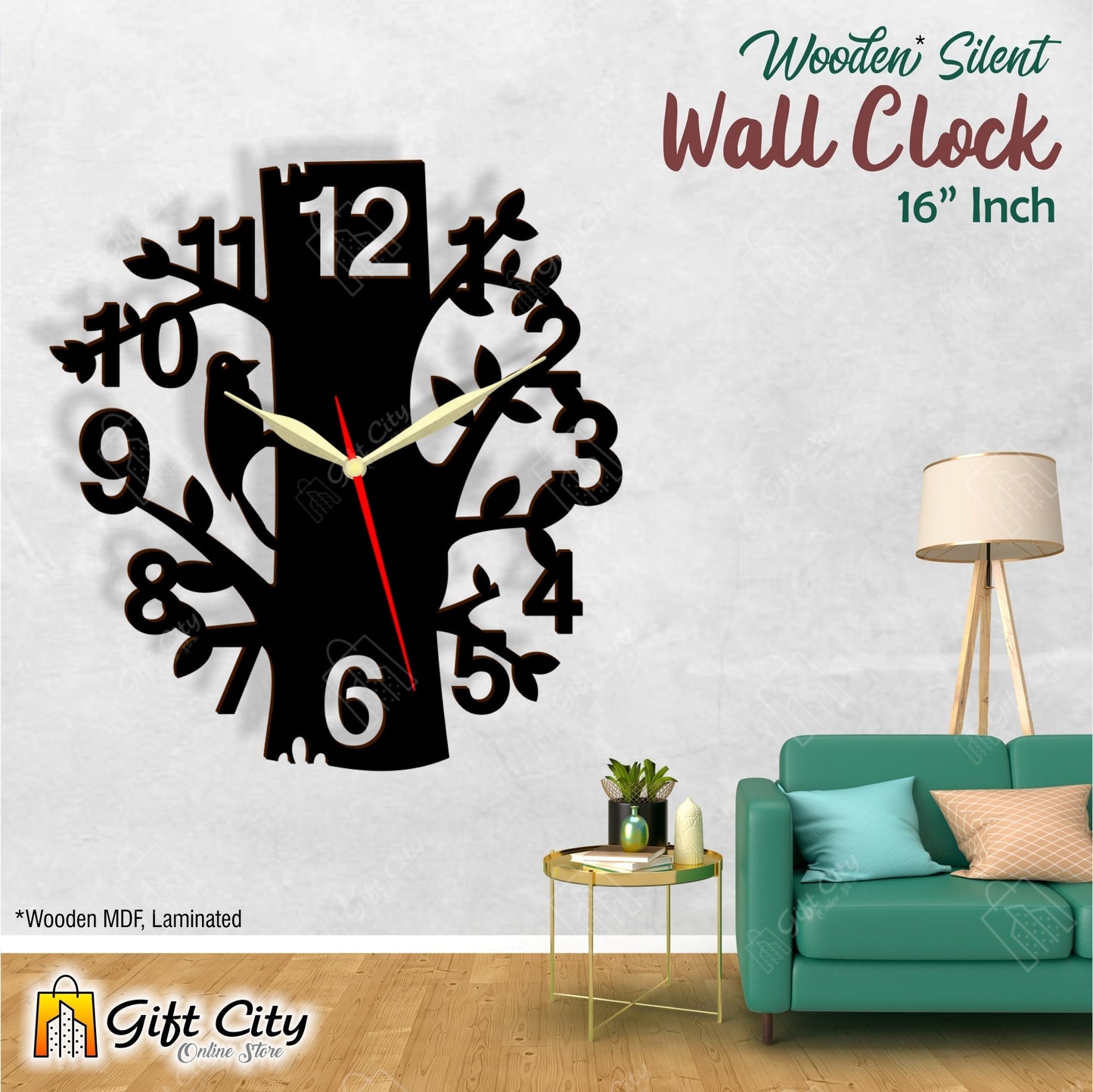 Woodpecker 3D Wall Clock