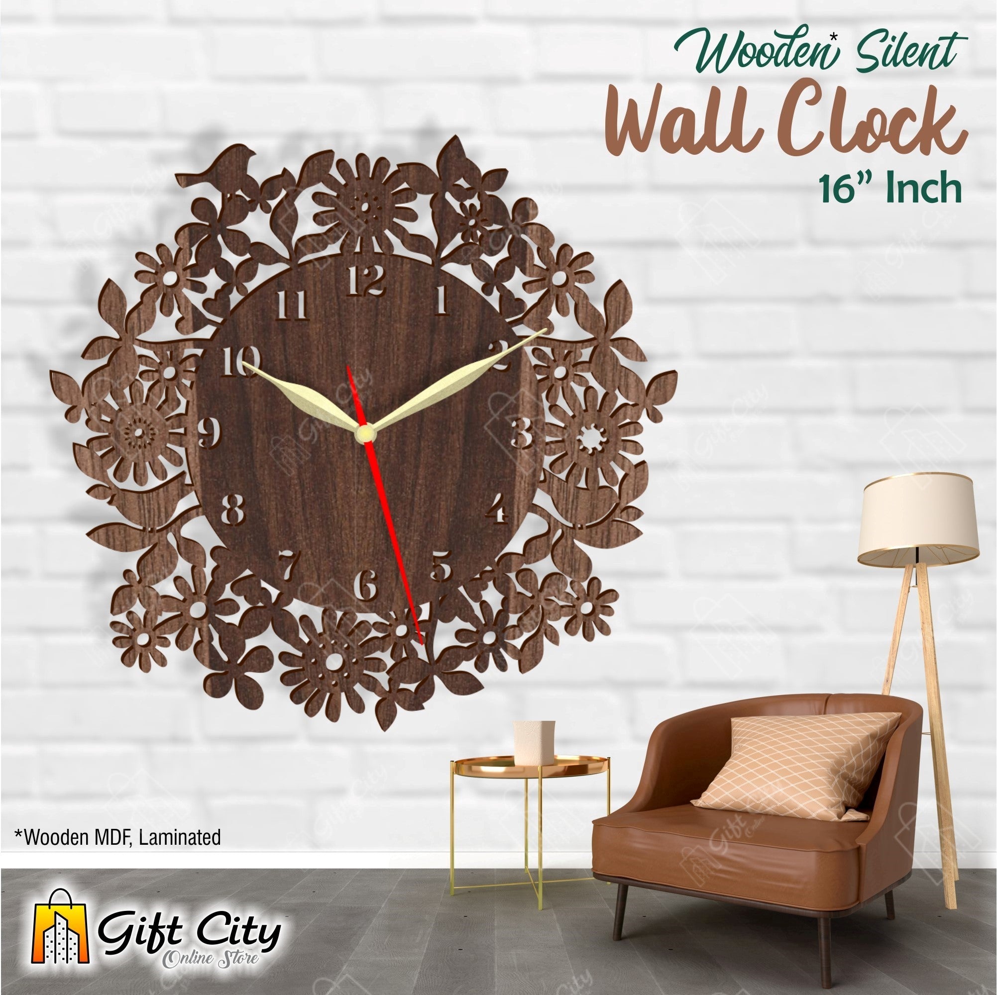 Bird Tree 3D Silent Wall Clock 