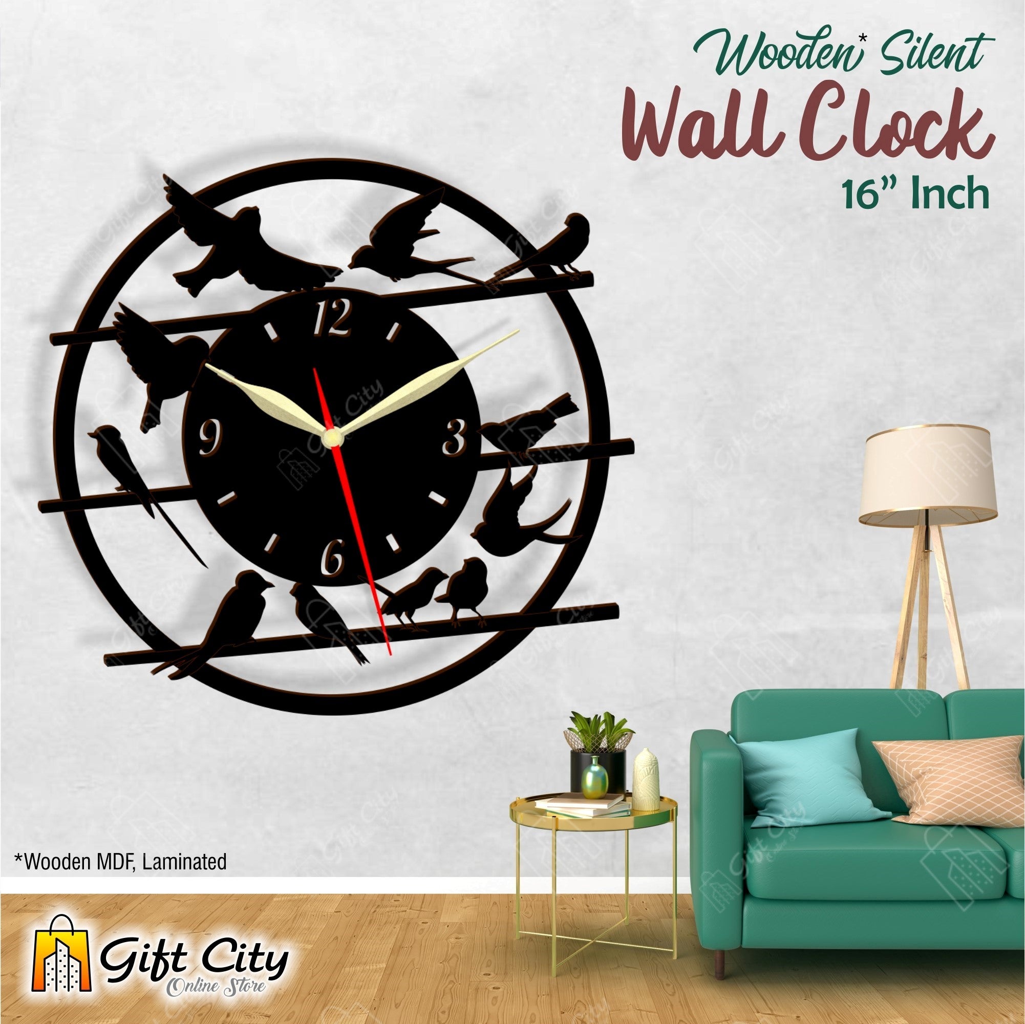 Flying Birds 3D Silent Wall Clock