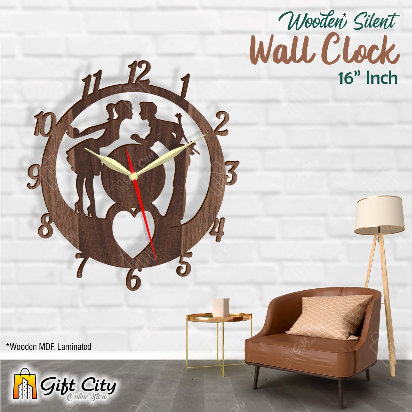 Valentine's Day 3D Silent Wall Clock