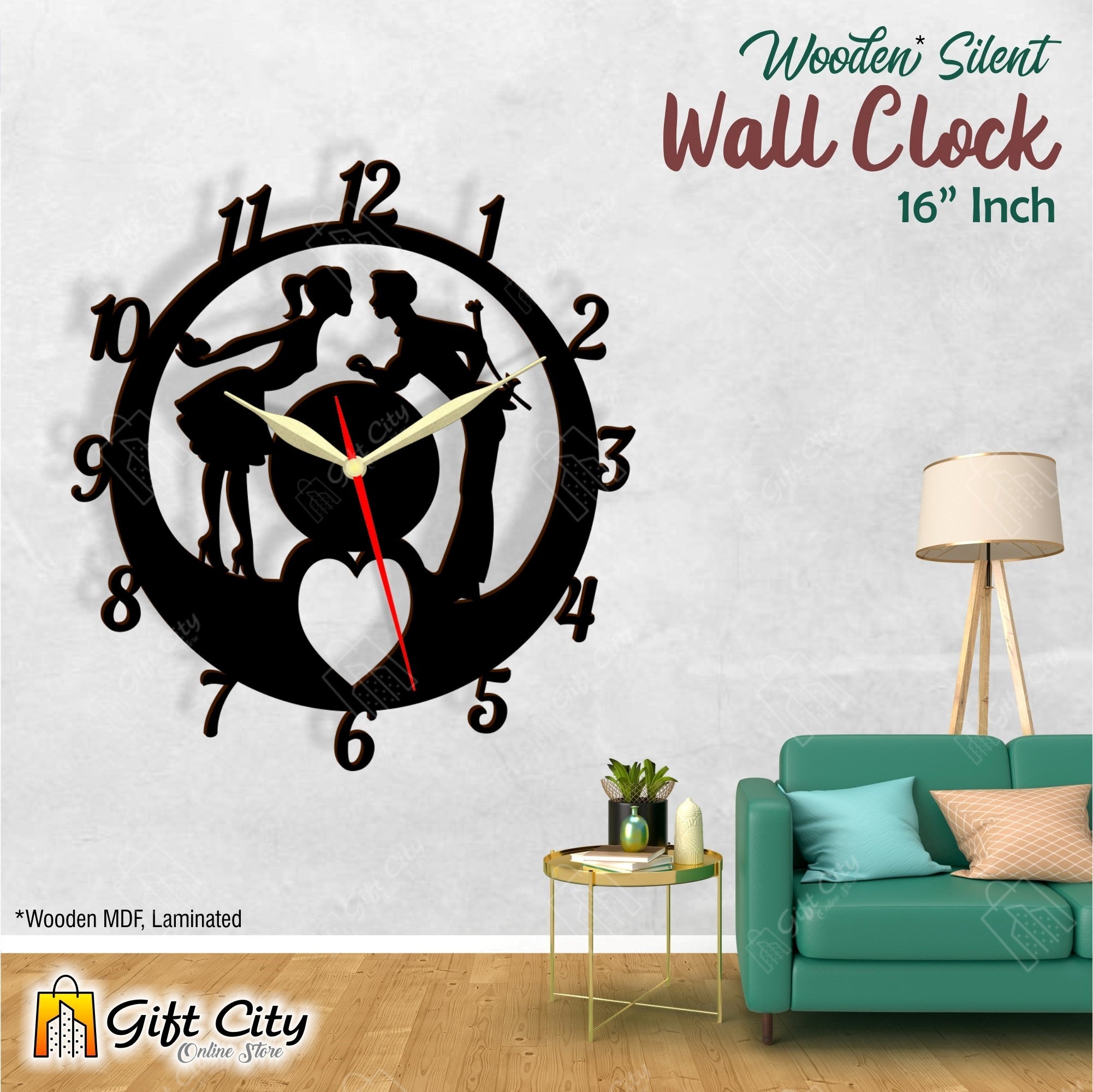 Valentine's Day 3D Silent Wall Clock