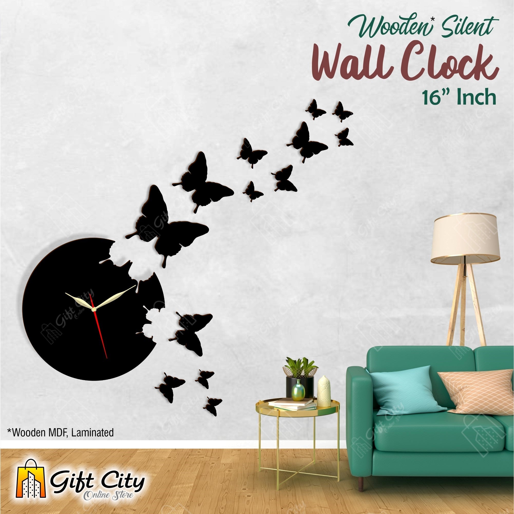 Flying Butterflies 3D Silent Wall Clock