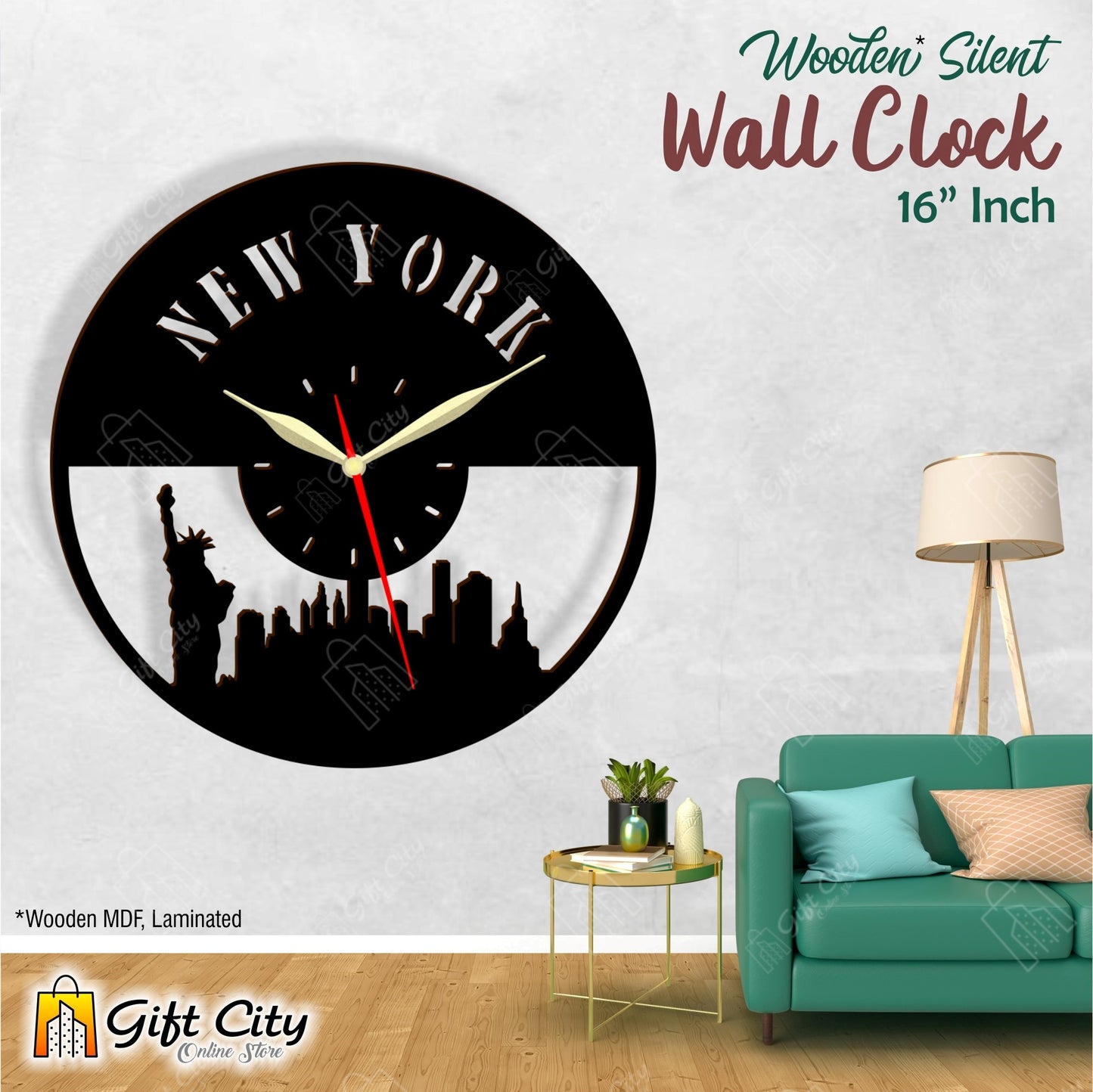 New York Special 3D Silent Wall Clock