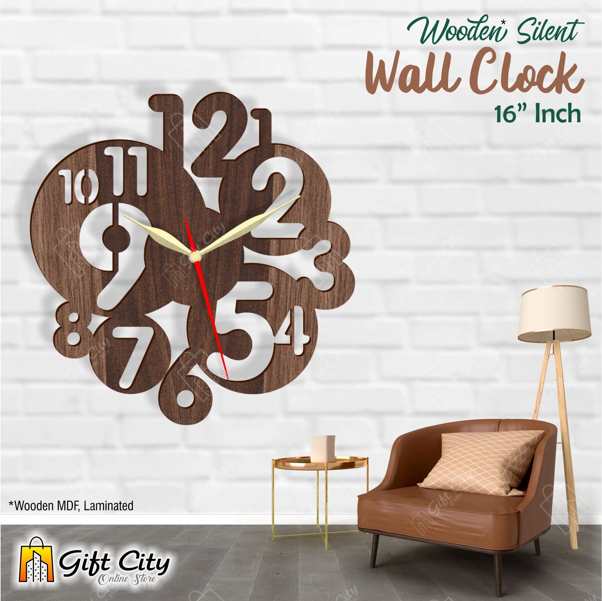 Joint Numbers 3D Silent Wall Clock 