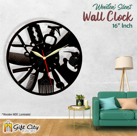 Men's Saloon 3D Silent Wall Clock