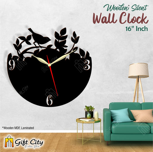 Sparrow on Tree 3D Silent Wall Clock