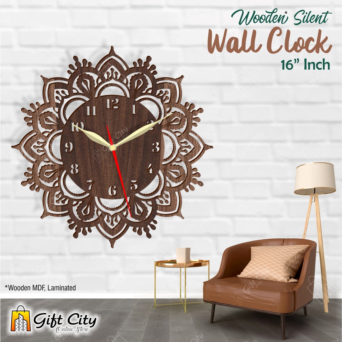 Traditional 3D Silent Wall Clock