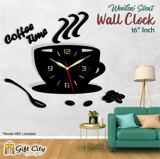 Coffee Time Kitchen Special Wooden Wall Clock