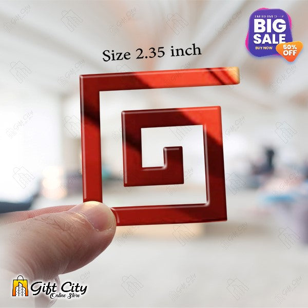 Self Adhesive Red Border Acrylic Mirror Sticker